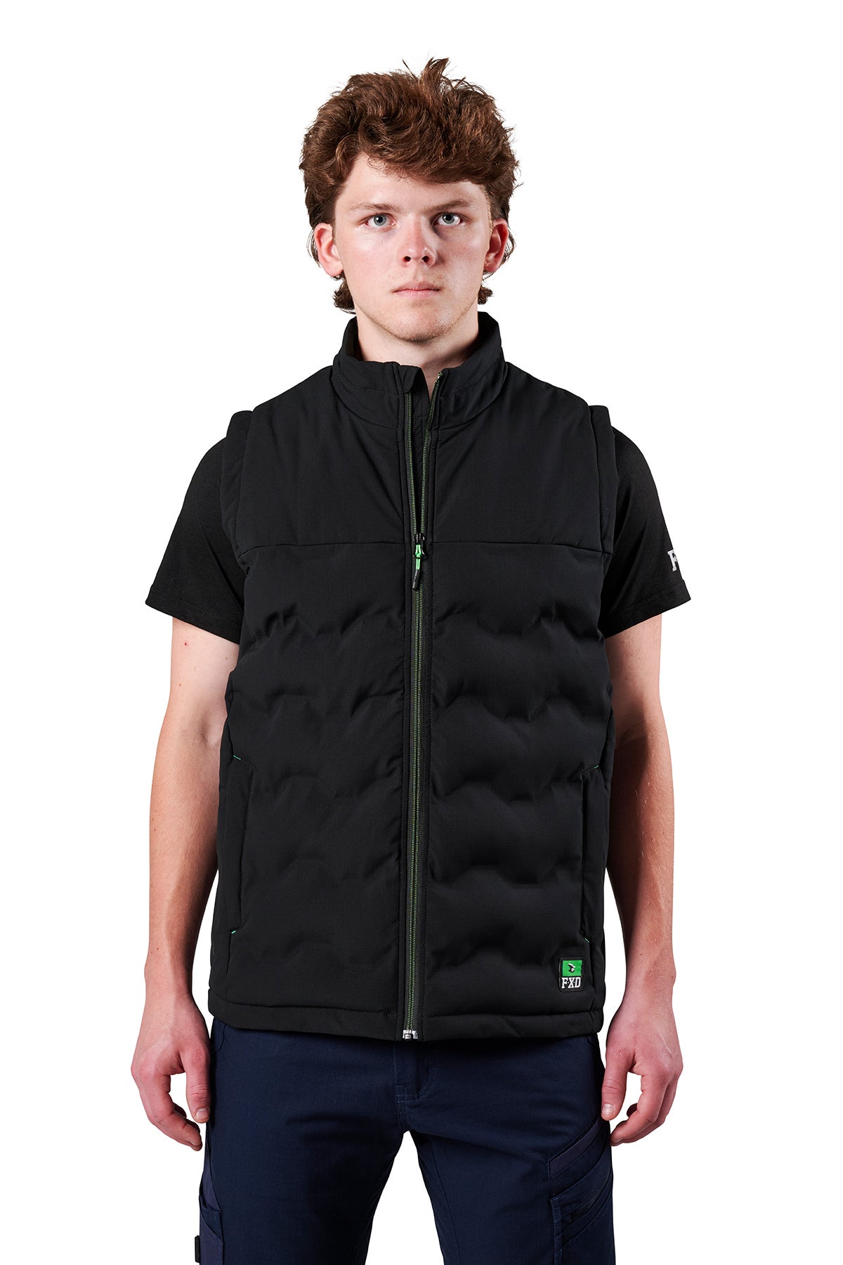 トップス Black Eye Patch Checked Puff Vest Edhomenn Women's PU Leather Puffer Vest Solid Color Stand